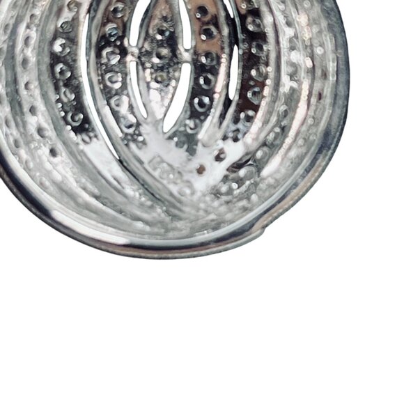 Joseph Esposito Sterling Silver & Gold Tone Cubic Zirconia Domed Pendant (6001) - Picture 4 of 9